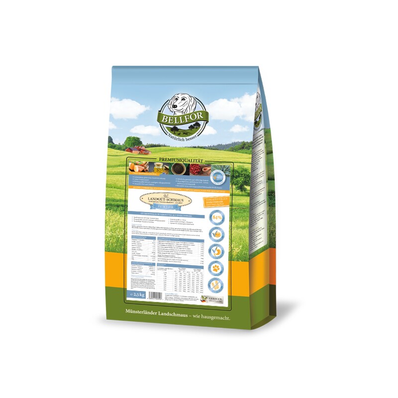 Bellfor Trockenfutter mit Insekten - Landgut-Schmaus Junior - 2,5 kg