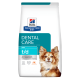 Hill's Prescription Diet Dental Care Mini t/d Hundefutterbeutel mit vom Tierarzt empfohlenem Label und Bild eines kleinen Hundes.