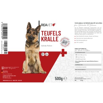 Eine flauschige graue Katze, die in einem Feld mit Wildblumen liegt, umgeben von grünem Gras und gelben und weißen Blüten, mit einem Logo in der unteren rechten Ecke.