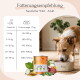 Dosenfutter für Haustiere mit der Bezeichnung "Wild", das Zutaten wie Wild, Amaranth, Brokkoli und Leinsamenöl enthält, mit dem Anspruch von 100% Geschmack.