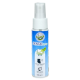 Zahnspray für Haustiere in einer 100 ml Flasche, mit einem blauen Etikett mit dem Text "DENTAL Spray" und einer Grafik von Zähnen.