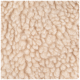 Close-up of soft, beige, textured fabric resembling fleece, ideal for pet bedding or blankets.