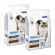 Twee zakken Perfect Fit kattenvoer gelabeld 'Indoor 1+' met een afbeelding van een fluffy kat, met de nadruk op ondersteuning voor de algehele gezondheid.