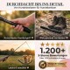 Eine Frau in einer grünen Jacke spielt mit einem Golden Retriever auf einer grasbewachsenen Fläche. Text: "ULTIMATIVER SPIELSPASS FÜR GROßE & KLEINE HUNDE."