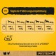 Recommandations quotidiennes d'alimentation pour les chiens en fonction de leur poids, avec des quantités de nourriture allant de 300 g à 1800 g, et des informations nutritionnelles indiquant 92 kcal par 100 g.
