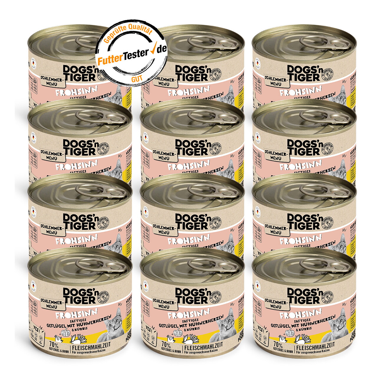 Dogs'n Tiger Katzennassfutter Frohsinn 12x200 g