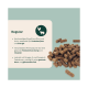 Braune Kroketten neben einer Informationskarte mit Titel 'Regular' (Deutsch: Rind-/Hühnerprotein, Muskeln, Omega-3 für ein gesundes Fell)