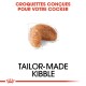 Croquettes conçues pour votre cocker, présentant une illustration de croquettes en forme de rein de couleur brune avec le texte "TAILOR-MADE KIBBLE."