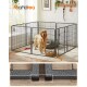 L-XXL Hundezaun 8 Platten transportabel grau 1,6 m, 1,6 m, 80 cm