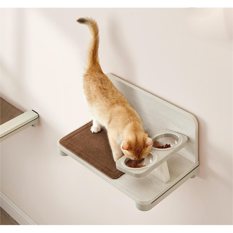 FEANDREA Clickat Katzen-Futterstation erhöht Wand