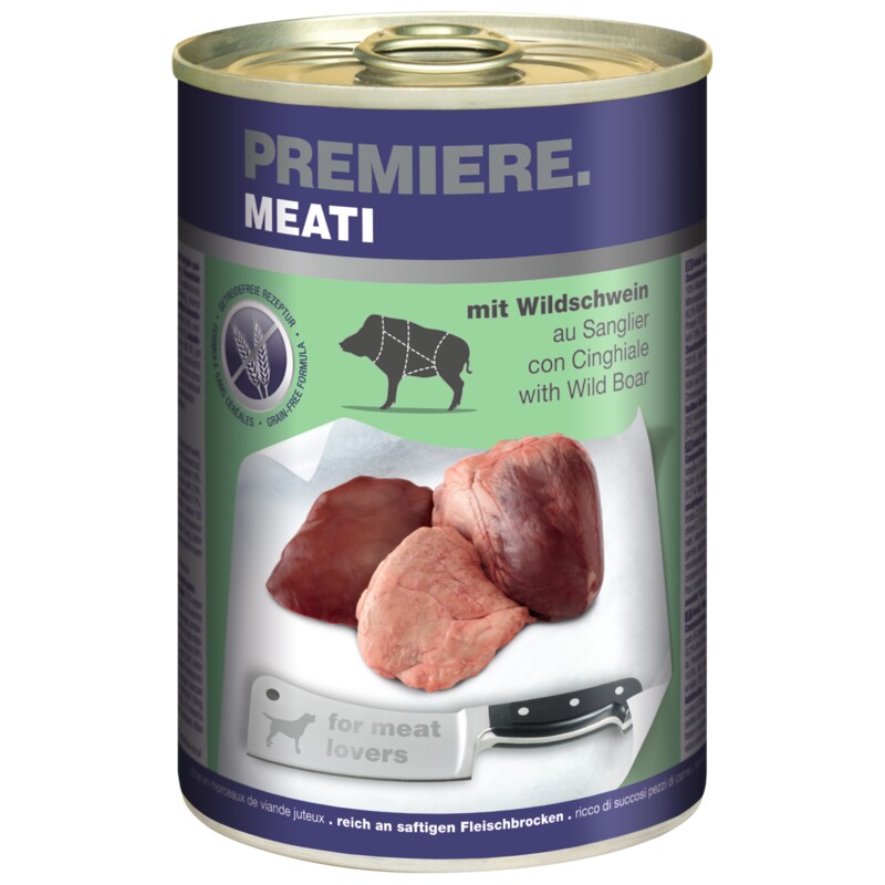 PREMIERE Meati natvoer hond, Adult, wild zwijn 6x400 g
