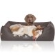 Orthopädisches Hundebett Wippo aus Velours mit Handwebcharakter schwarz XXL