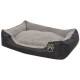 Hundebett mit gepolstertem Kissen Schwarz/Grau 80 cm, 80 cm, 21 cm