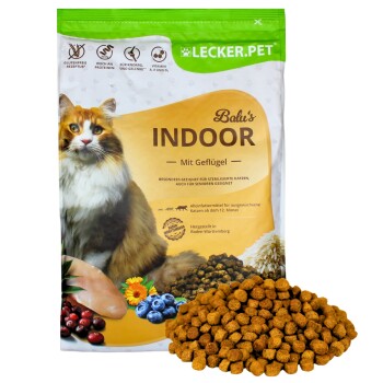 Lecker.Pet Balu's Indoor Geflügel Katzenfutter Trockenfutter Vollnahrung 2,5 kg