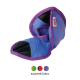 Blau-lila KONG-Stoffhundespielzeug mit rotem Chevron-Muster und KONG-Label; darunter der Text 'Assorted Colors'.