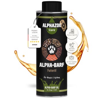 ALPHAZOO Alpha-Barf Futteröl für Hunde und Katzen 250 ml