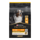 Purina Pro Plan Hundefutterbeutel mit einem schwarz-weißen Hund auf der Vorderseite, beschriftet mit "All Size Adult 1+" und "Light/Sterilised."