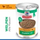 Dose Hill's Science Plan Welpen-Nassfutter (Loaf Pâté) mit Aufschrift 'PUPPY <1', 'Loaf Pâté' und 'WELPEN Alle Rassen'.