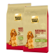 Zwei Tüten Select Gold Hundefutter für mittelgroße erwachsene Hunde, gekennzeichnet mit "Sensibel" mit Ente und Kartoffel, geeignet für Hunde von 11-25 kg.