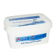 Weißer Behälter mit der Aufschrift 'Aqua Cereal KH Plus & PH stabil' mit einem Wasserspritzendesign, das ein Produkt für die Stabilität von Aquarienwasser anzeigt.
