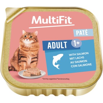 Meilleurs prix pour MultiFit nourriture humide pour chat adulte, pâté au saumon 16x100 g
