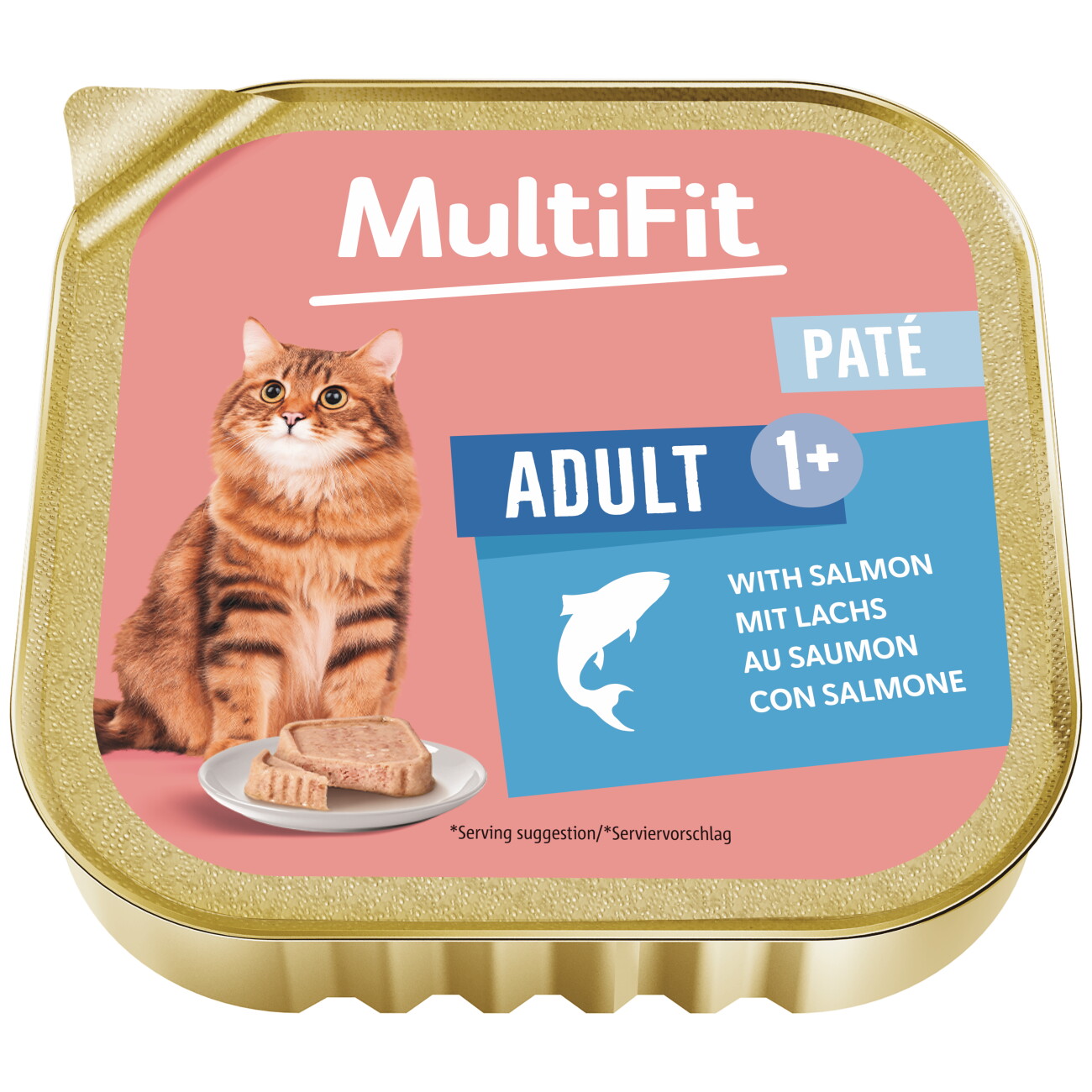 MultiFit Nassfutter Katze Adult, Paté, mit Lachs 16x100 g
