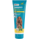 AniOne Shampoo Sensitive Haustiershampoo-Tube mit Hundebild, Kamille- und Salbei-Grafiken, 'Vegan'-Label und Markenlogo.