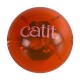 Czerwona piłka zabawka dla kotów z nazwą marki 'catit' wydrukowaną na białym tle, z przezroczystym designem, który odsłania wewnętrzne elementy.