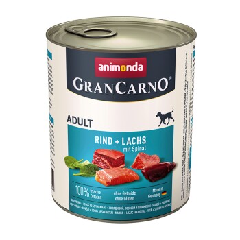 GranCarno Original Adult Rind & Lachs mit Spinat 6x800 g