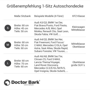 Doctor Bark Autoschondecke Rückbank 1-Sitz grau L