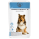 Emballage de couches jetables pour chiens présentant un chien colley, étiqueté "Take Care", avec du texte en allemand et en français, adapté pour les chiens de 16 à 25 kg.
