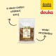 Verpackung von deuka Mehlwürmern (400 g) mit wiederverschließbarem Feature, mit einer Vogelgrafik und Produktdetails auf einem hellen Hintergrund.