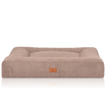 orthopädisches Hundebett aus Velours mit Handwebcharakter Sofia beige XXL