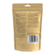 Rückseite einer Hundefutterverpackung mit Zutatenliste, Nährstoffzusätzen und Fütterungshinweisen in mehreren Sprachen.