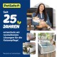 PetSafe Anzeige zum 25-jährigen Jubiläum revolutionärer Katzenpflege-Lösungen mit Bildern von Katzen und automatischen Katzentoiletten.