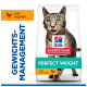 Hill's Science Plan Katzenfutterbeutel 'Perfect Weight' mit Katze, mit Hühner-Siegel und dem Text 'Gewichts-Management'