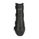 Schwarze Haustierstiefel mit einem eleganten Design, ausgestattet mit Netzpaneelen und verstellbaren Riemen für einen sicheren Sitz.