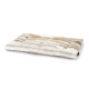 Ein plüschiges Haustierbett mit einem weichen, gestreiften Design in Creme-, Beige- und Hellbrauntönen, ideal für den Komfort von Haustieren.