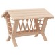 Holz-Haustierfütterungsstation mit einem schrägen Dach und Gitterdesign, ideal für kleine Tiere.