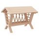 Holz-Haustierfütterungsstation mit einem schrägen Dach und Gitterdesign, ideal für kleine Tiere.