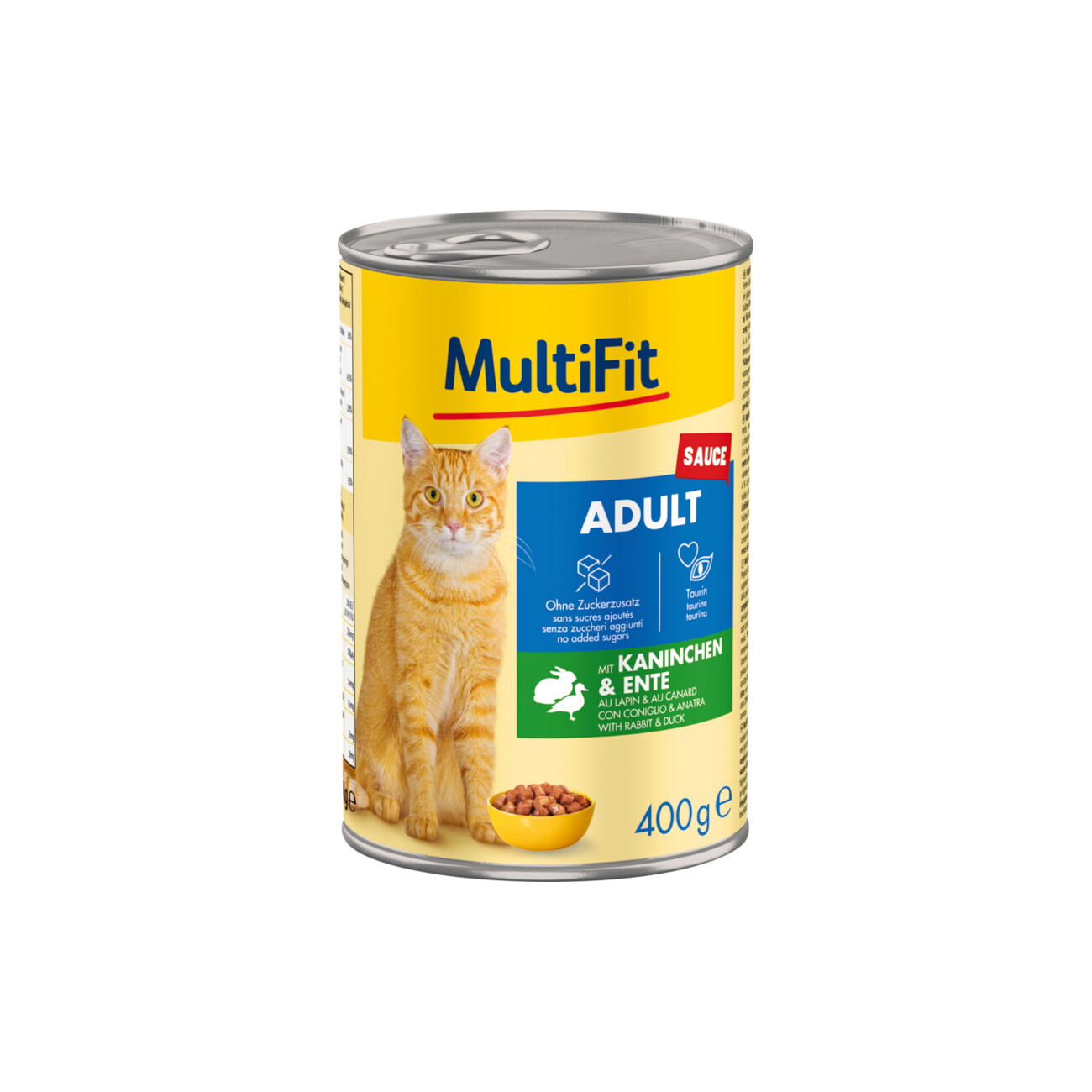 MultiFit Nassfutter Katze Adult, Sauce, Kaninchen und Ente 6x400 g