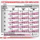 Fütterungsempfehlung für Katzen: Tabelle mit Gewicht (2-8 kg) und Futtermenge (dünn, normal, übergewichtig) sowie Energiegehalt.