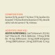 Emballage de nourriture pour animaux affichant la composition et les additifs nutritionnels, y compris du saumon, du poulet et des vitamines A, D3, et des minéraux.