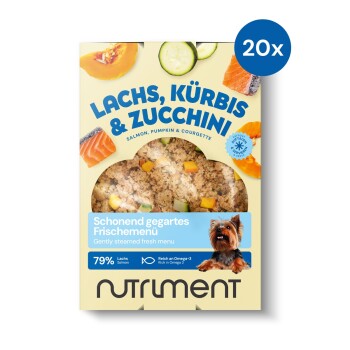 Schonend gegartes Frischemenü Lachs, Kürbis & Zucchini 20x400 g