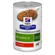 Puszka karmy dla psów Hill's Prescription Diet Metabolic z teksturowaną formułą z kurczaka, oznaczona jako "Zalecane przez weterynarzy" dla utraty wagi.