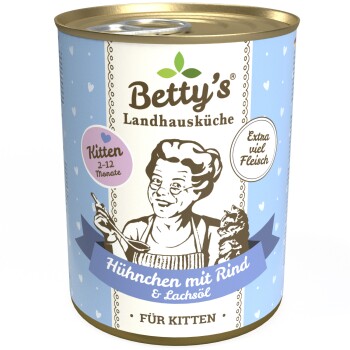 Betty’s Landhausküche Kitten Huhn& Rind 6 x 400g für Katze