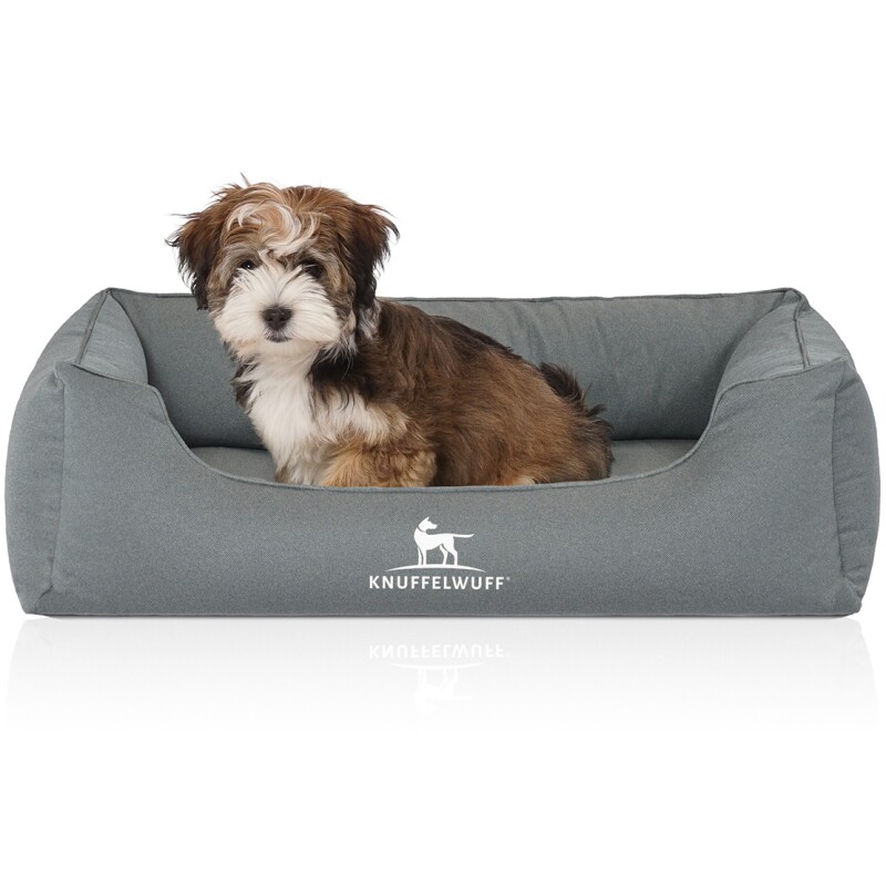 Knuffelwuff Orthopädisches Wasserabweisendes Hundebett Leon Aus Velours Mit Handwebcharakter