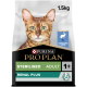Purina Pro Plan kattenvoer zak met een close-up van een Bengaalse kat, gelabeld 'Gesteriliseerd Volwassen 1+' en 'Renal Plus,' 1.5kg.