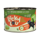 Dosenfutter für Haustiere mit der Bezeichnung "Lucky Lou", das Rindfleisch und Wildschwein mit Kürbis enthält, 200g, hergestellt in Deutschland, mit 96% Fleischgehalt.
