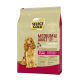 Select Gold Medium Adult Hundefutterbeutel, 11-25 kg, beschriftet mit "Sensitive" mit Pferd- und Tapiokazutaten, mit einer Hundesilhouette.